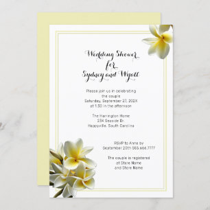 Plumeria Flower Yellow Wedding Shower Invitation