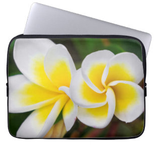 Plumeria flowers close-up, Hawaii Laptop Sleeve