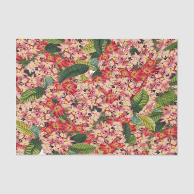 Plumeria Flowers Floral Tropical Tissue Paper (Front)