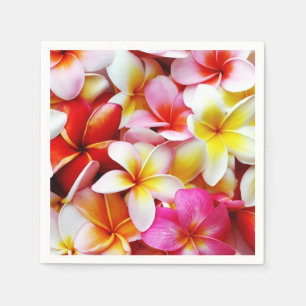 Plumeria Flowers Hawaiian Frangipani Floral Napkin