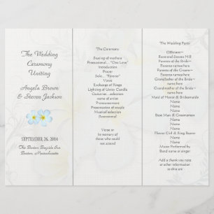 Plumeria Flowers Wedding Program Templates