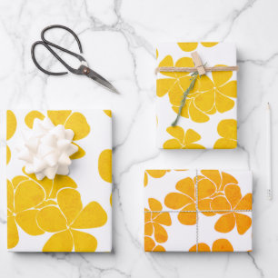 Plumeria frangipani gift wrapping paper