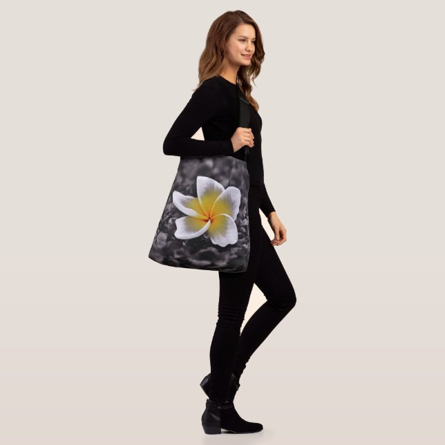 Plumeria Frangipani Hawaii Flower Crossbody Bag (On Model)