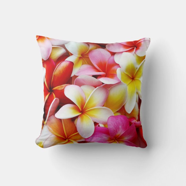 Plumeria Frangipani Hawaii Flower Customised Cushion (Front)