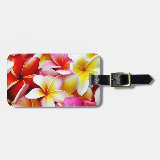 Plumeria Frangipani Hawaii Flower Customised Luggage Tag (Front Horizontal)