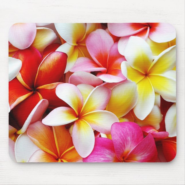 Plumeria Frangipani Hawaii Flower Customised Mouse Pad (Front)