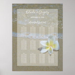 Plumeria Frangipani On Sand Wedding Seating Chart