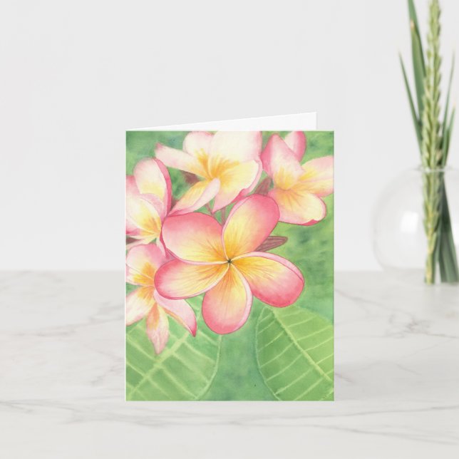 Plumeria Greeting Card (Front)