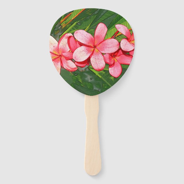 Plumeria Hand Fan (Front)