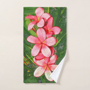 plumeria hand towel