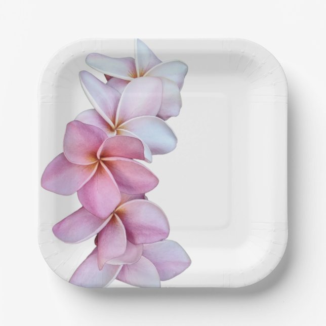Plumeria in Pink Paper Plate (Front)