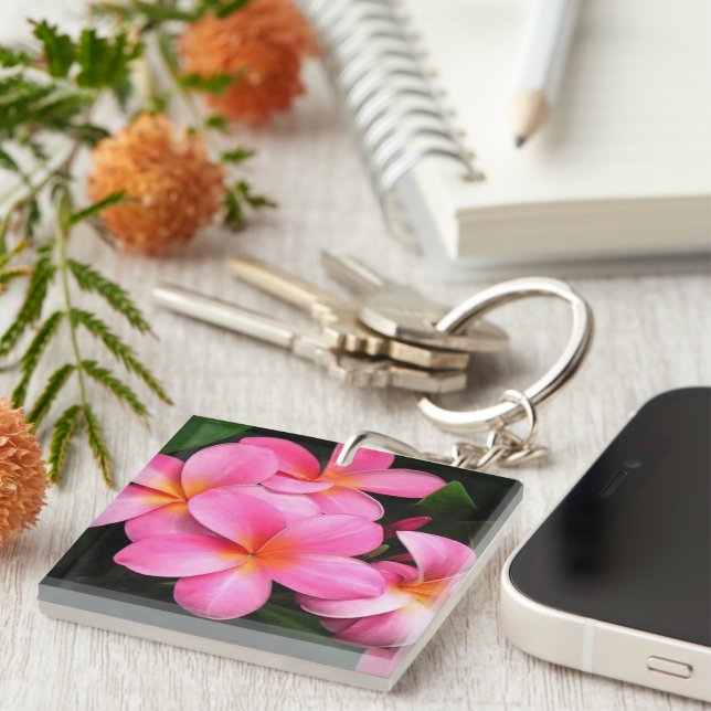 Plumeria Keychain (Front Right)