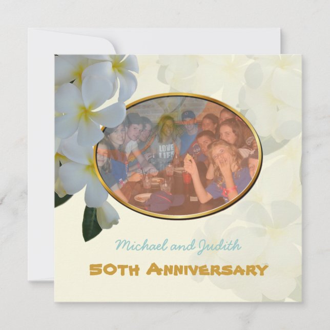 Plumeria Lei tropical Photo Announcement (Front)