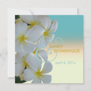 Plumeria Lei tropical wedding Invitation