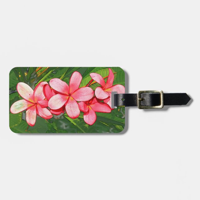 plumeria luggage tag (Front Horizontal)