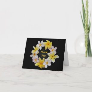 Plumeria Note Card Flower Ring Thank, You or Blank