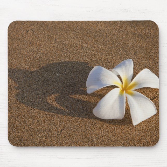 Plumeria on sandy beach, Maui, Hawaii, USA Mouse Pad (Front)