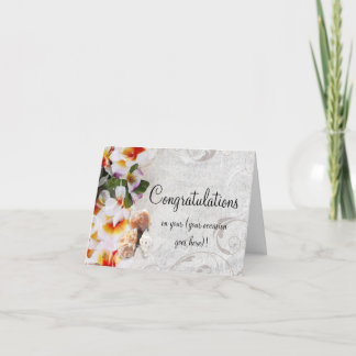 Plumeria Orchid Lei Congratulations All Occasion Card