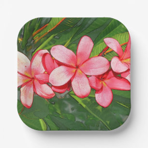 plumeria paper plate