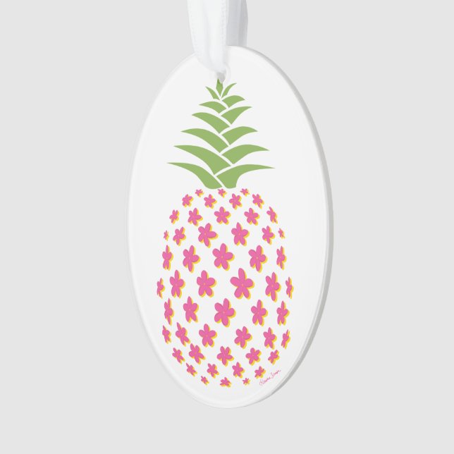 Plumeria Pineapple Ornament (Front)