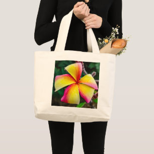 Plumeria rubra large tote bag