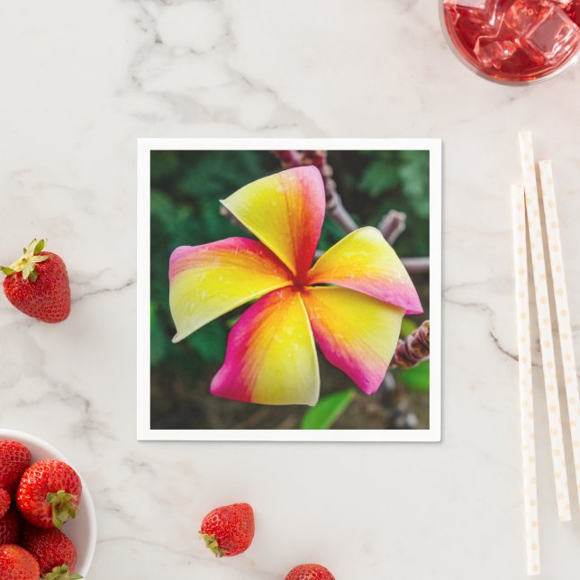 Plumeria rubra napkin (Insitu)