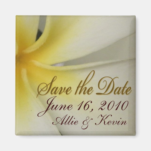 Plumeria Save the Date Magnet (Front)