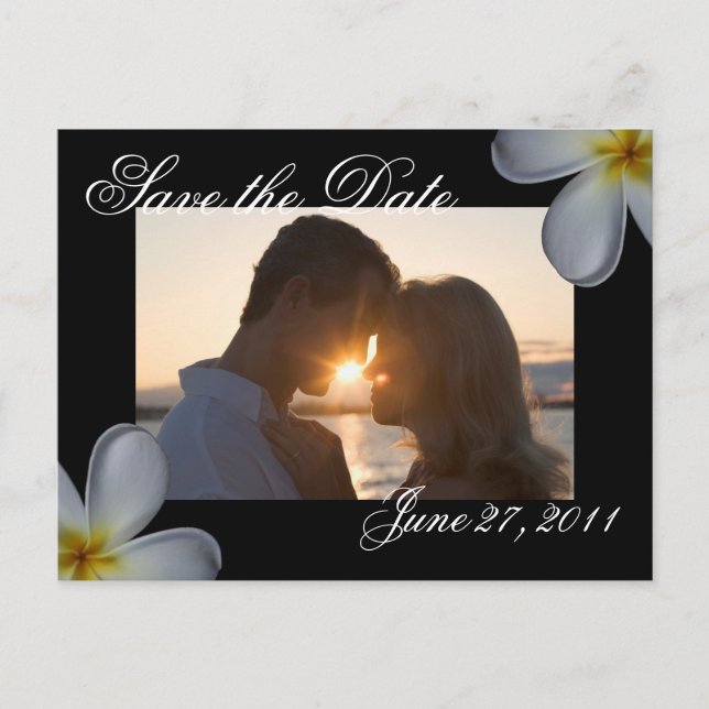 Plumeria Save the Date Postcard (Front)