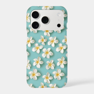 Plumeria Scatter Turquoise iPhone Case