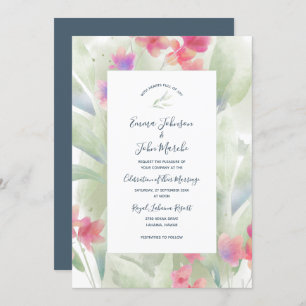 Plumeria Water Colour Invitation