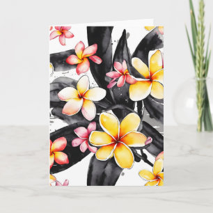 Plumeria - Watercolor flowers Card