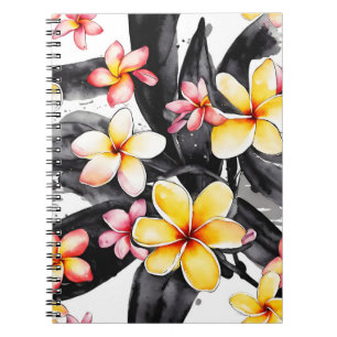 Plumeria - Watercolor flowers Notebook