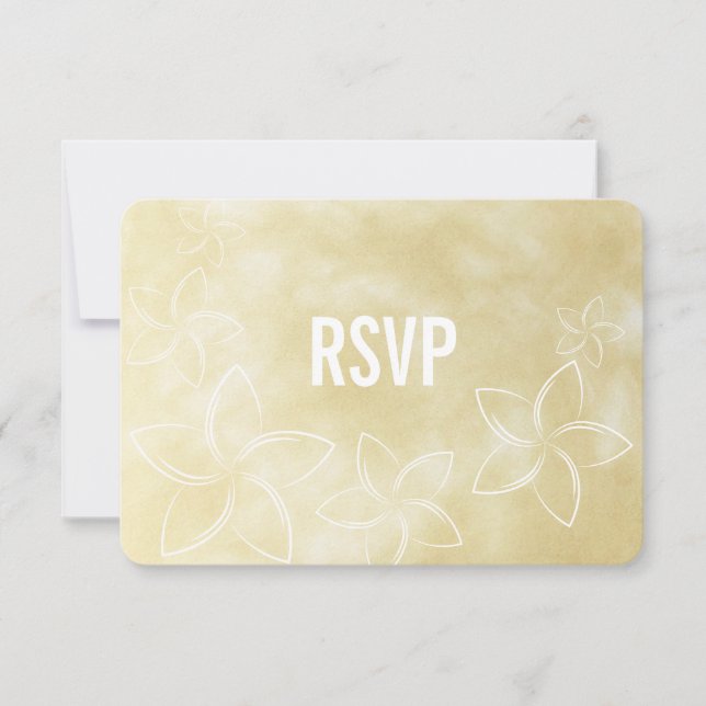 Plumeria Wedding RSVP Response Card (Front)