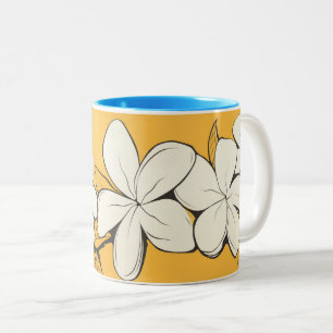 Plumeria Yellow/Blue Two-Tone Mug