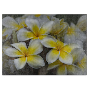 Plumeria, Yellow Flower Photography Cutting Board
