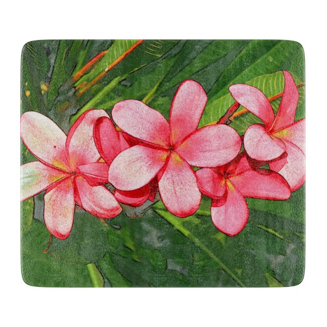Plumerias Cutting Board (Front)