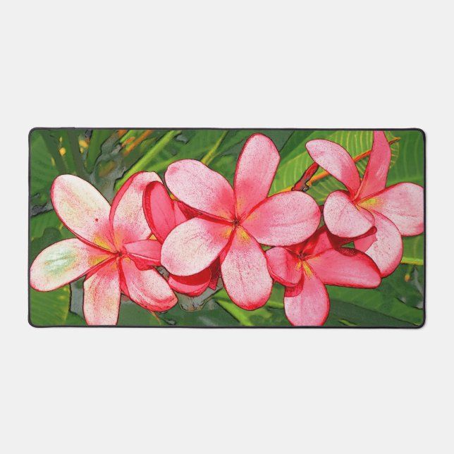 Plumerias Desk Mat (Front)