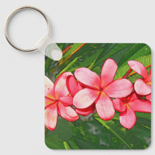 Plumerias Key Ring