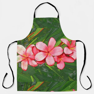 Plumerias pink apron
