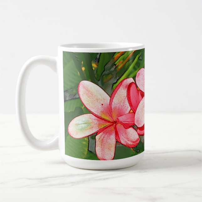 Plumerias pink  coffee mug (Left)