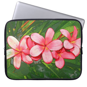 Plumerias pink laptop sleeve