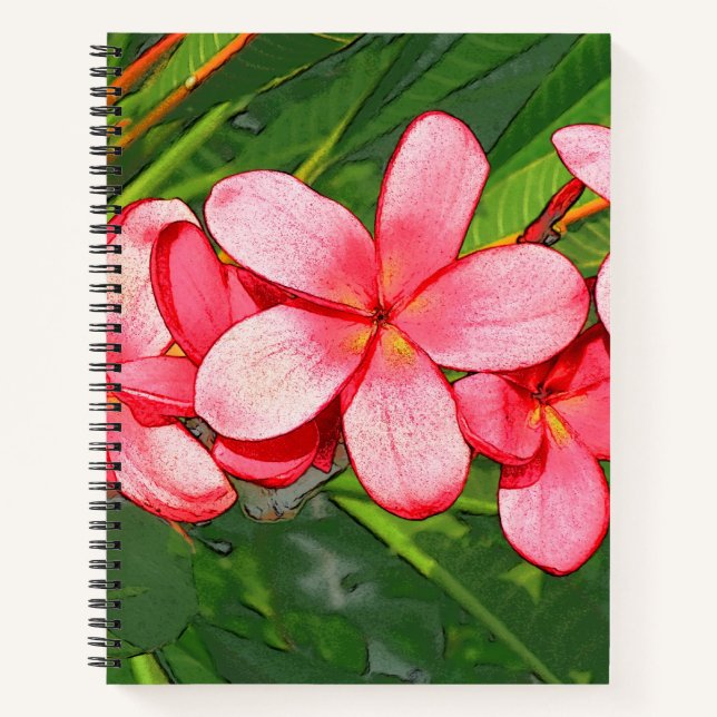 Plumerias pink   notebook (Front)