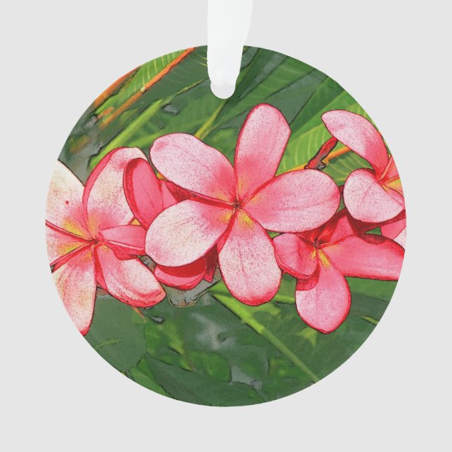 Plumerias pink   ornament (Front)