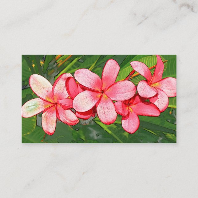 Plumerias pink  place card (Front)
