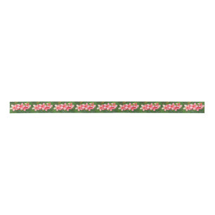 Plumerias pink   satin ribbon
