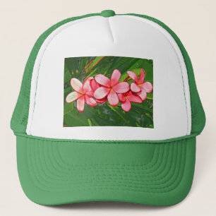 Plumerias pink trucker hat