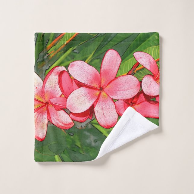 Plumerias pink wash cloth (Wash Cloth)