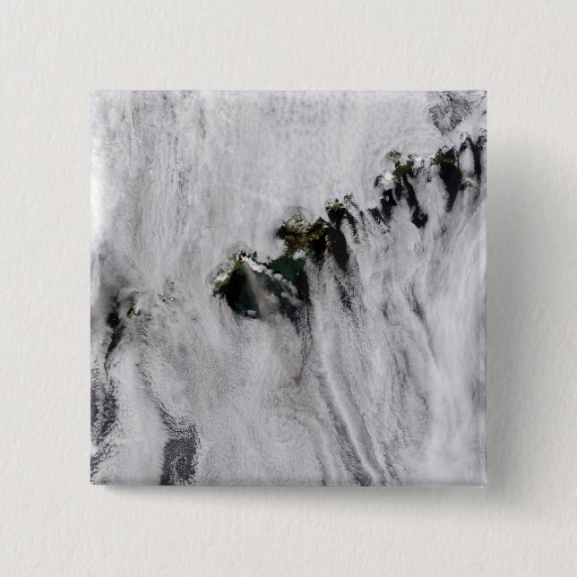 Plumes from Okmok Volcano, Aleutian Islands 15 Cm Square Badge (Front)