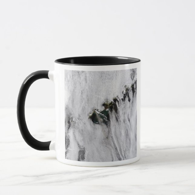Plumes from Okmok Volcano, Aleutian Islands Mug (Left)