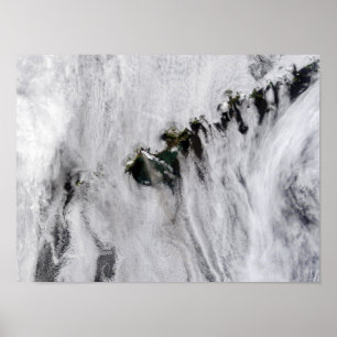 Plumes from Okmok Volcano, Aleutian Islands Poster